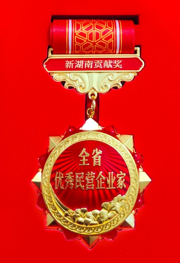 劉淼同志榮獲新湖南貢獻獎全省優(yōu)秀民營企業(yè)家獎章